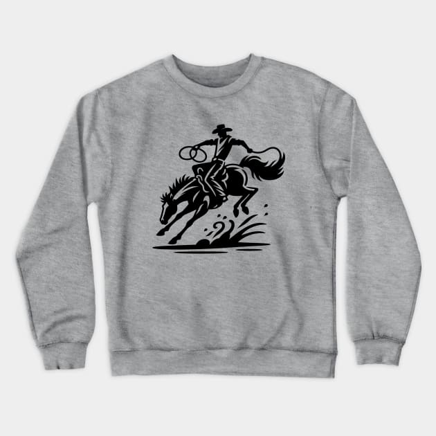 Rodeo Cowboy Riding Bronco Crewneck Sweatshirt by KayBee Gift Shop